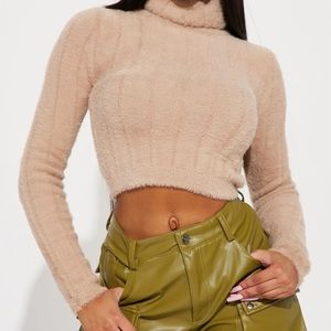 Soft turtleneck sweater- Taupe color